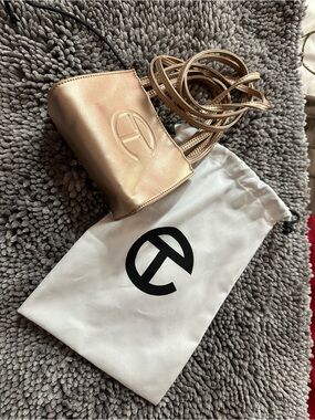 Telfar Mini Crossbody in Metallic Gold